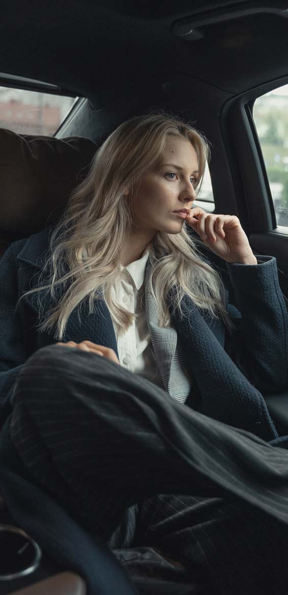 Looking out window